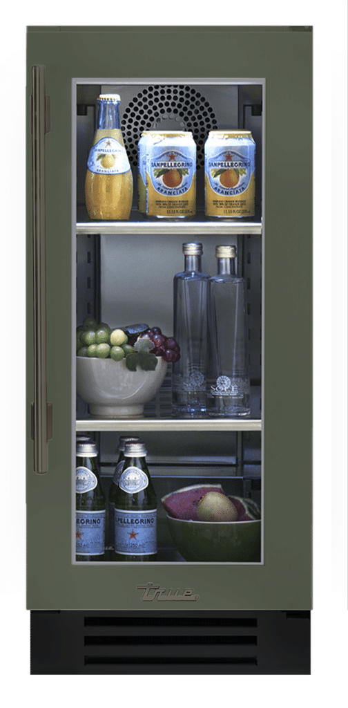 Undercounter Refrigerator, Right Hinged, Olive, Pewter Hardware TUR15ROGCDSK238H05