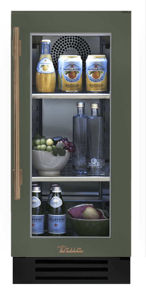 Undercounter Refrigerator, Right Hinged, Olive, Gold Hardware TUR15ROGCDSK238H08