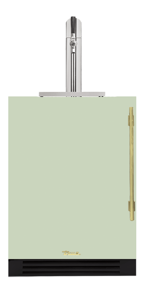 Undercounter Beverage Dispenser, Left Hinged, Sage, Brass Hardware TUR24BDLOPCDSK129H01