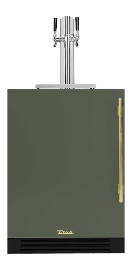 Undercounter Beverage Dispenser, Left Hinged, Olive, Brass Hardware TUR24DDLOPCDSK238H01