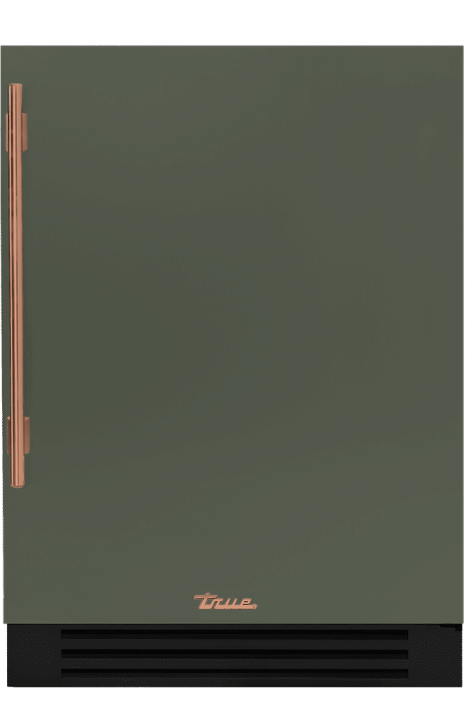 Undercounter Refrigerator, Right Hinged, Olive, Copper Hardware TUR24ROPCDSK238H03