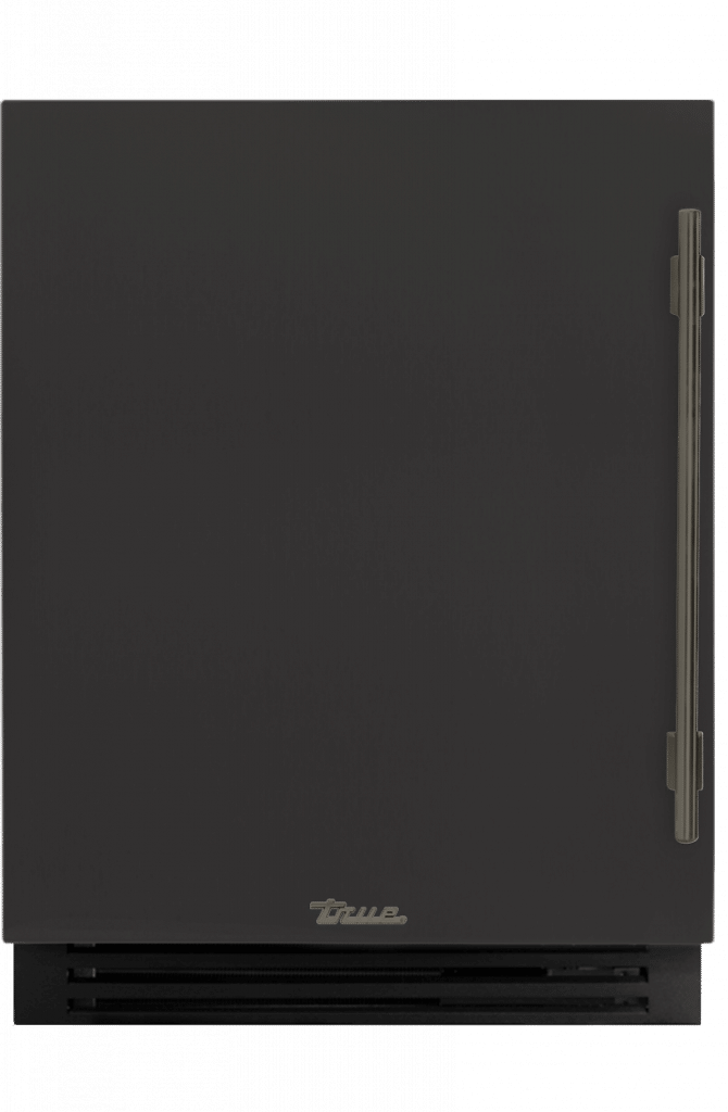 ADA Height Undercounter Refrigerator, Left Hinged, Ultra Matte Black, Pewter Hardware TURADA24LSA085H05