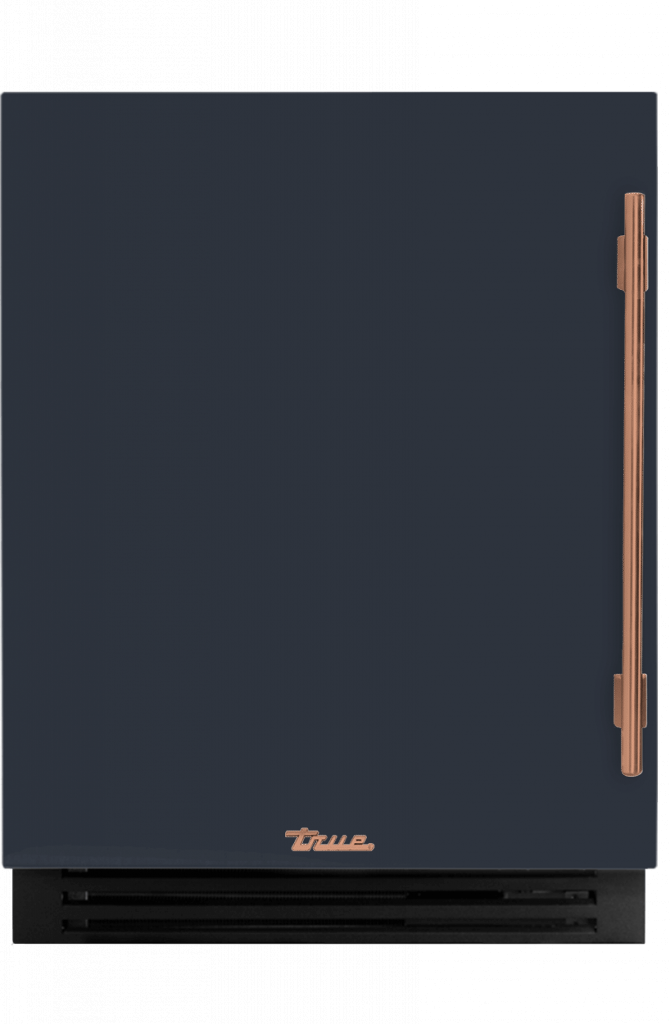 ADA Height Undercounter Refrigerator, Left Hinged, Juniper, Copper Hardware TURADA24LSA104H03