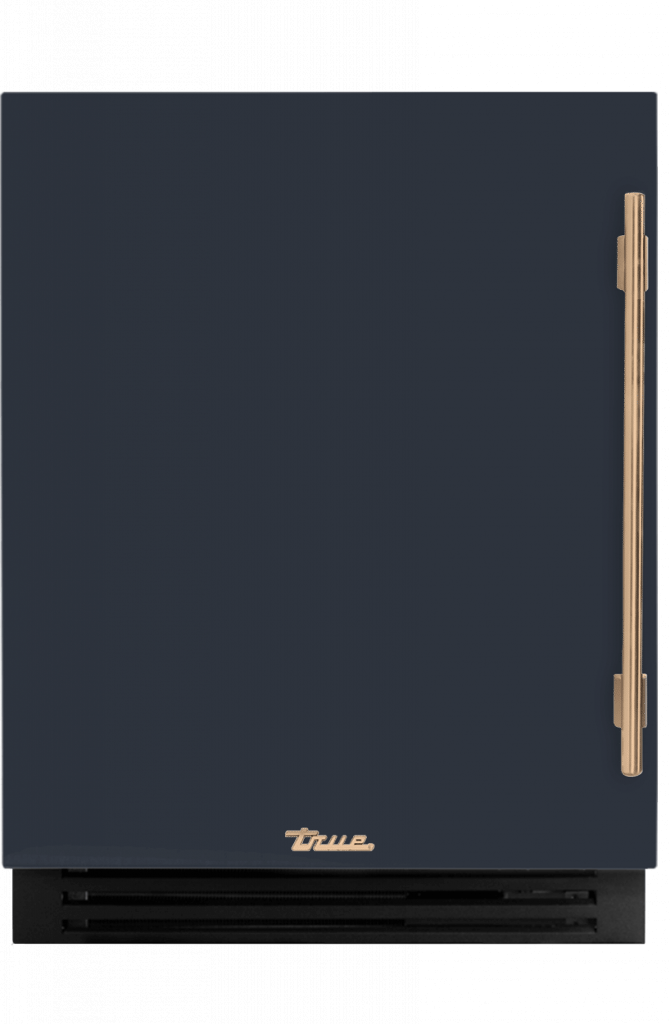 ADA Height Undercounter Refrigerator, Left Hinged, Juniper, Gold Hardware TURADA24LSA104H08