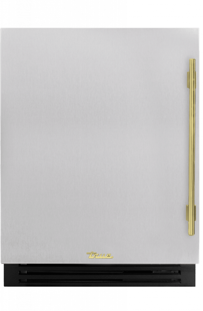 ADA Height Undercounter Refrigerator, Left Hinged, Color Match, Brass Hardware TURADA24LSAXXXH01