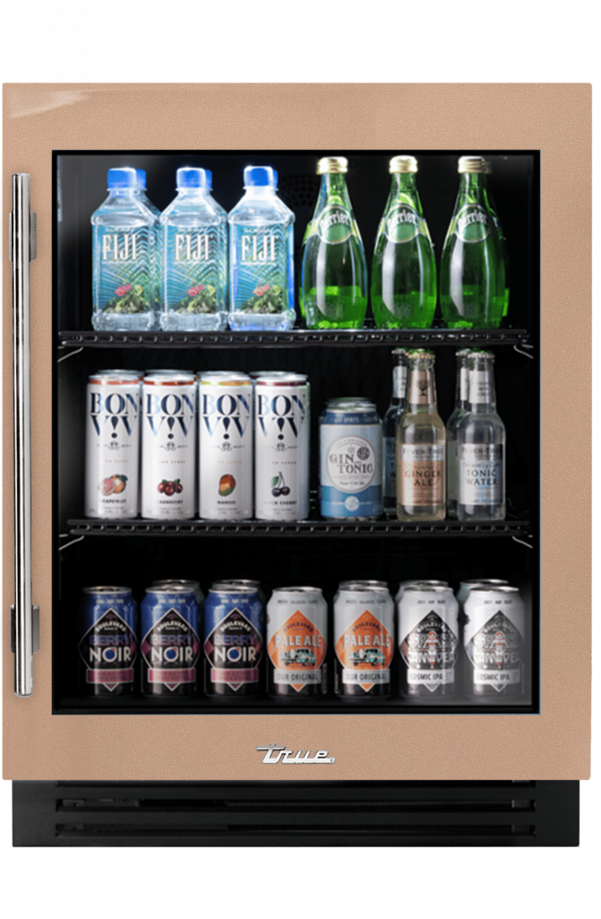 ADA Height Undercounter Refrigerator, Right Hinged, Champagne, Chrome Hardware TURADA24RGA179H02