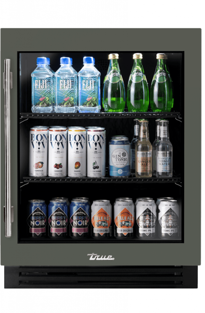 ADA Height Undercounter Refrigerator, Right Hinged, Olive, Chrome Hardware TURADA24RGA238H02