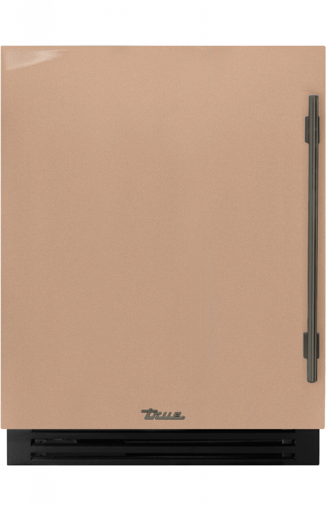ADA Height Undercounter Wine Cabinet, Left Hinged, Champagne, Pewter Hardware TUWADA24LSA179H05