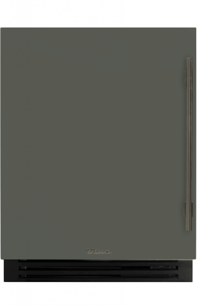 ADA Height Undercounter Wine Cabinet, Left Hinged, Olive, Pewter Hardware TUWADA24LSA238H05