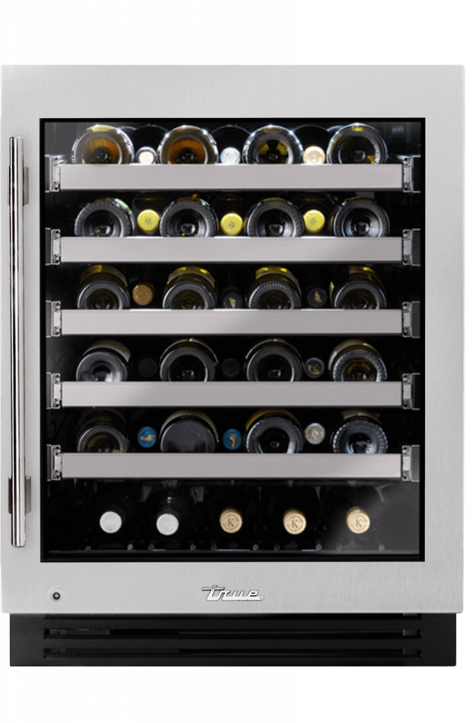 ADA Height Undercounter Wine Cabinet, Right Hinged, Color Match, Chrome Hardware TUWADA24RGAXXXH02