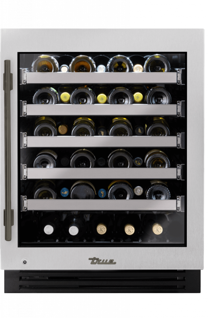 ADA Height Undercounter Wine Cabinet, Right Hinged, Color Match, Pewter Hardware TUWADA24RGAXXXH05