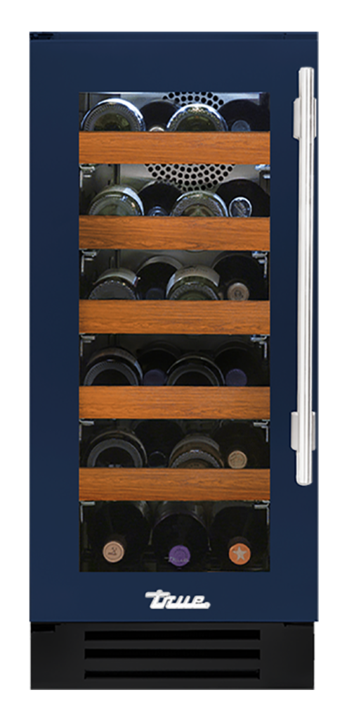 Undercounter Wine Cabinet, Left Hinged, Cobalt, Chrome Hardware TWC15LOGCDSK078H02