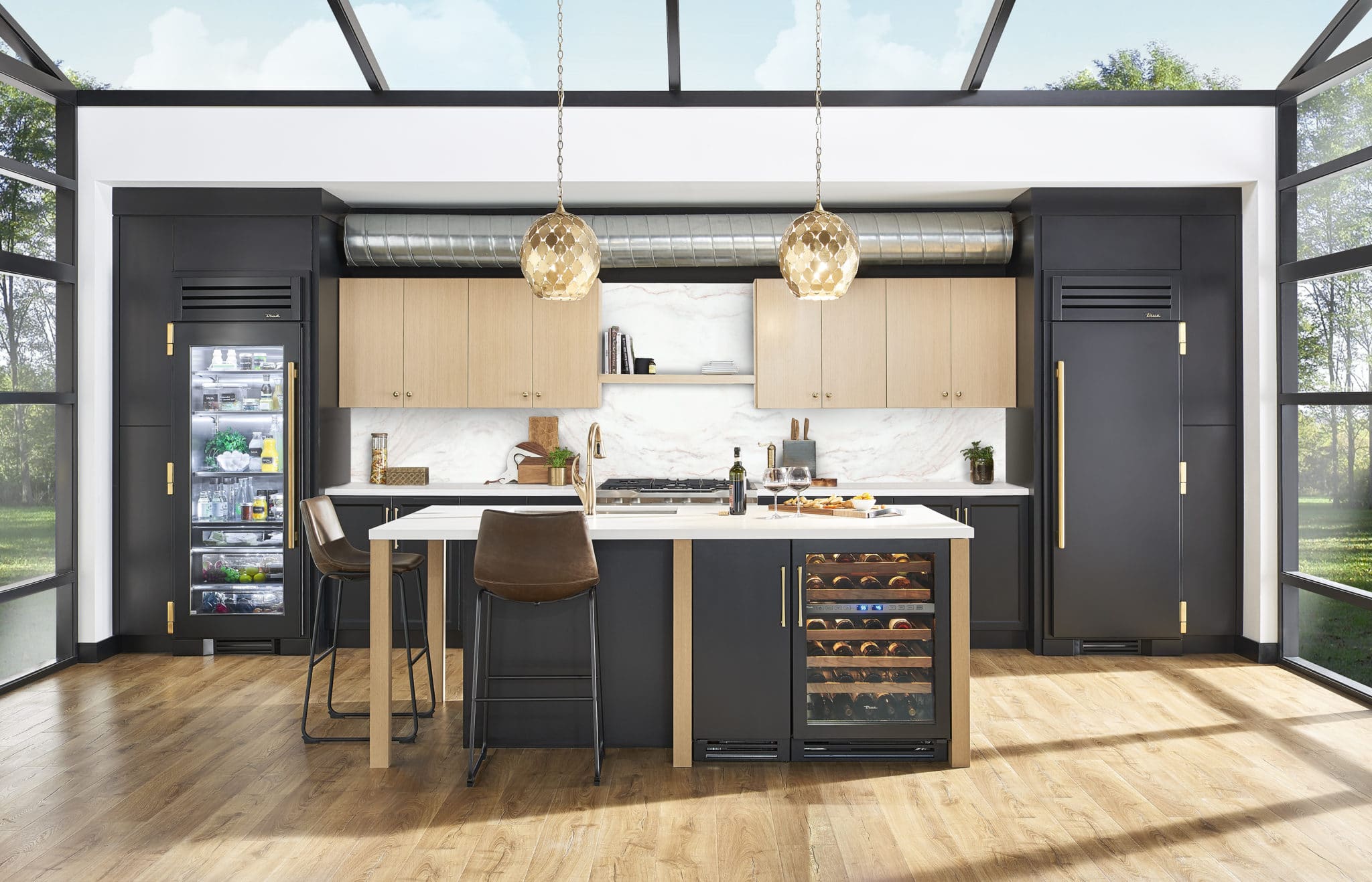 Undercounter Wine Cabinet, Left Hinged, Ultra Matte Black, Chrome Hardware TWC15LOGCDSK085H02