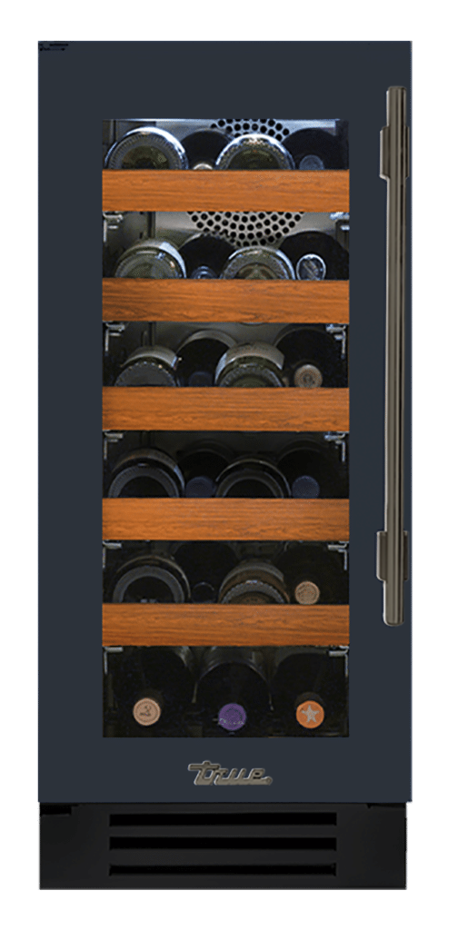 Undercounter Wine Cabinet, Left Hinged, Juniper, Pewter Hardware TWC15LOGCDSK104H05