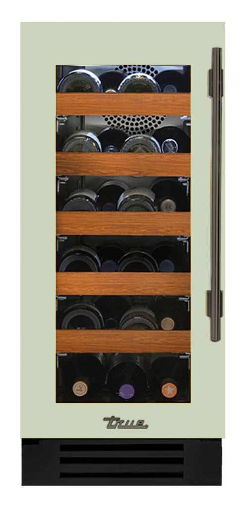 Undercounter Wine Cabinet, Left Hinged, Sage, Pewter Hardware TWC15LOGCDSK129H05