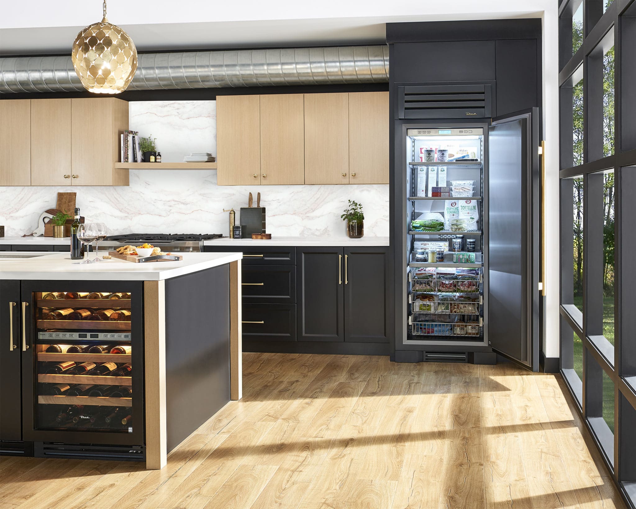 Undercounter Wine Cabinet, Right Hinged, Matte White, Pewter Hardware TWC15ROGCDSK030H05