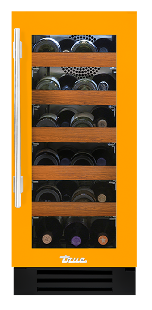 Undercounter Wine Cabinet, Right Hinged, Saffron, Chrome Hardware TWC15ROGCDSK103H02