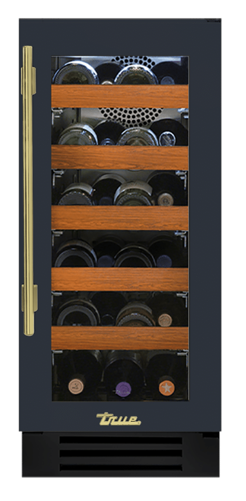Undercounter Wine Cabinet, Right Hinged, Juniper, Brass Hardware TWC15ROGCDSK104H01