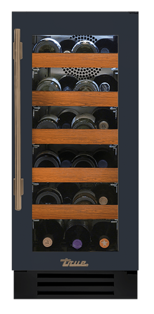 Undercounter Wine Cabinet, Right Hinged, Juniper, Gold Hardware TWC15ROGCDSK104H08