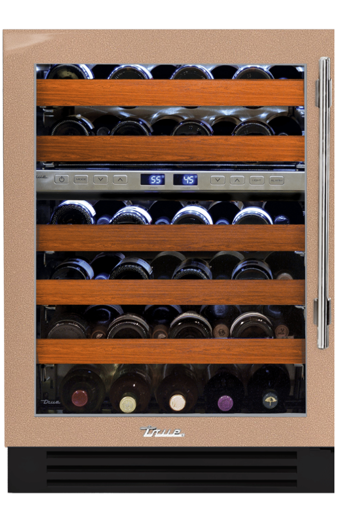 Undercounter Wine Cabinet, Left Hinged, Champagne, Chrome Hardware TWC24DZLOGCDSK179H02