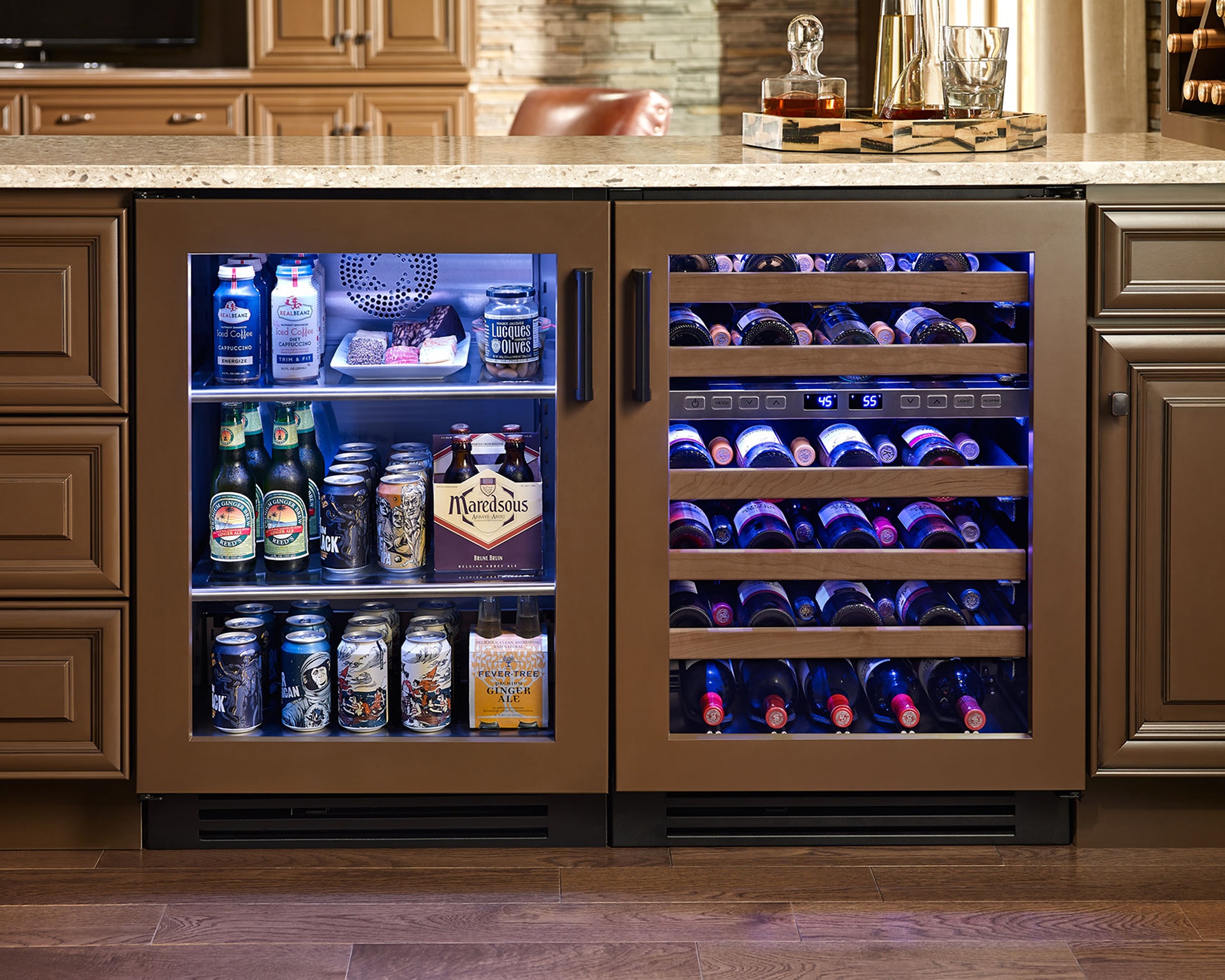 24″ Dual Zone Wine Cabinet Stainless Glass TWC24DZLOGCDSKXXX