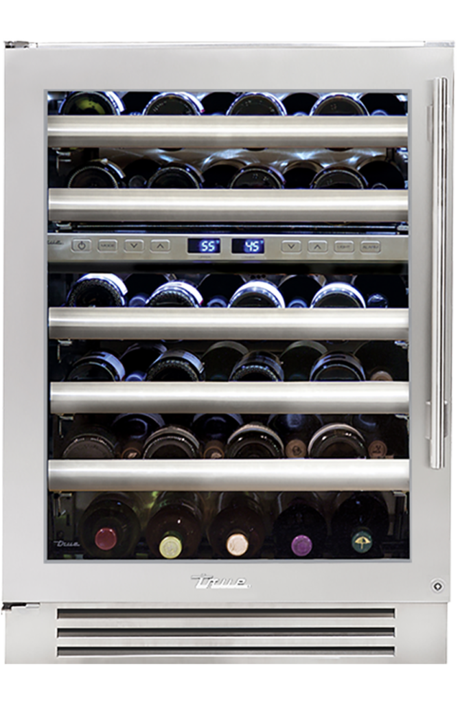 24″ Dual Zone Wine Cabinet Stainless Glass TWC24DZLOGCDSKXXX