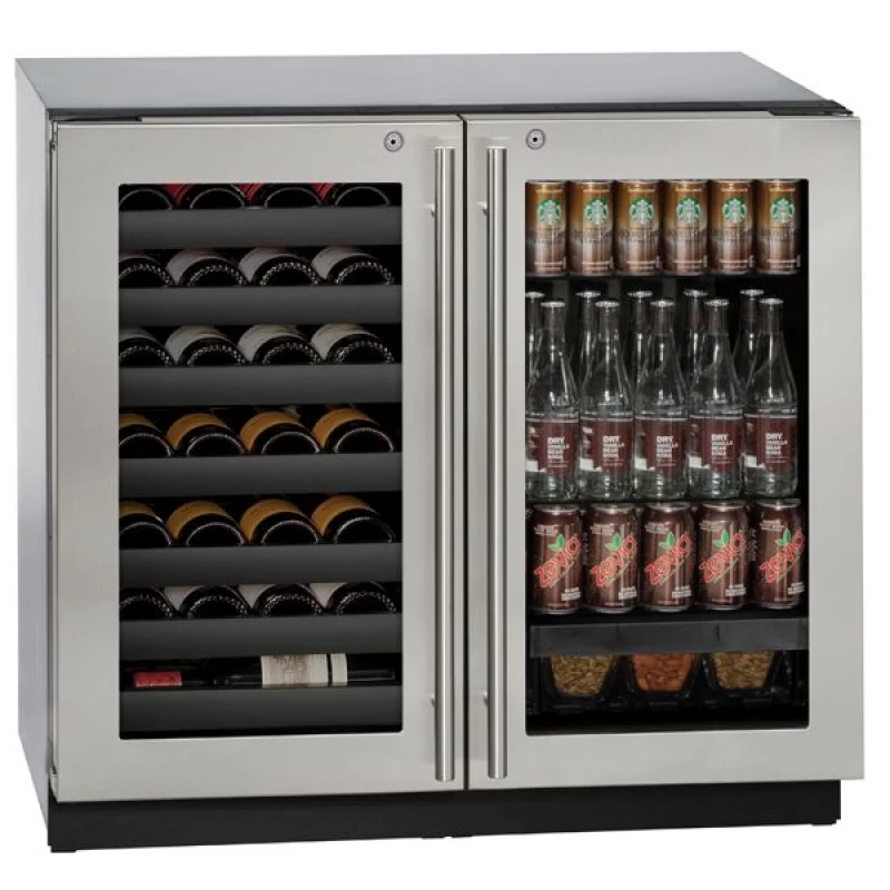 36" Beverage Center in Stainless Frame U3036BVWCS13B