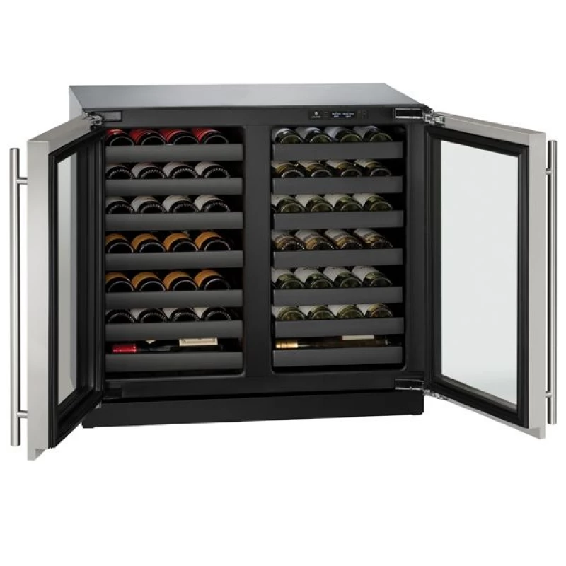 36" Dual-Zone Wine Refrigerator in Stainless Frame U3036WCWCS00B