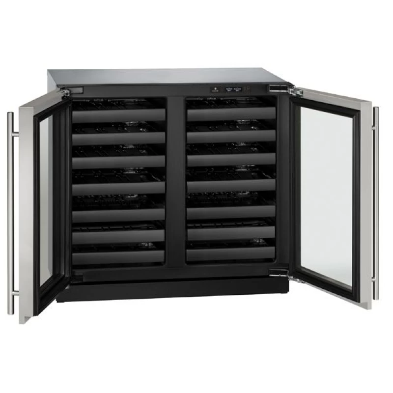 36" Dual-Zone Wine Refrigerator in Stainless Frame U3036WCWCS00B