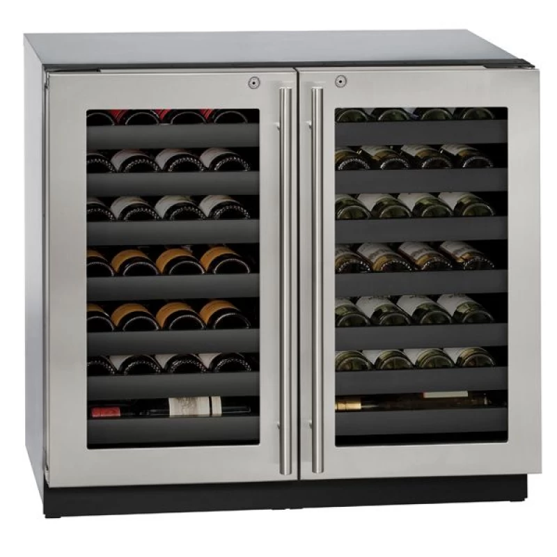 36" Dual-Zone Wine Refrigerator in Stainless Frame U3036WCWCS13B