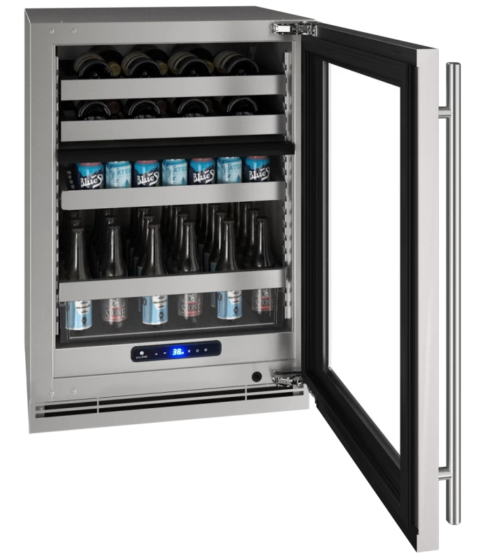 24" Dual-Zone Beverage Center in Stainless Frame UHBD524SG01A