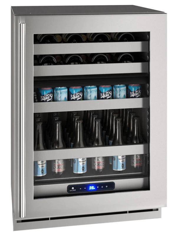 U-Line 24" Dual-Zone Beverage Center in Stainless Frame Stainless Frame UHBD524SG01A Picture 1