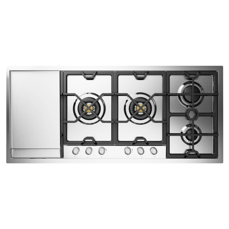 Panoramagic 48 inch Built-In Gas Cooktop with Total Black Burners, in UHCPMT125FSS