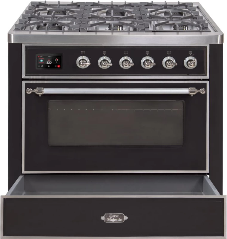 Majestic II Series 36" Dual Fuel Natural Gas Freestanding Range UM096DNS3BKC