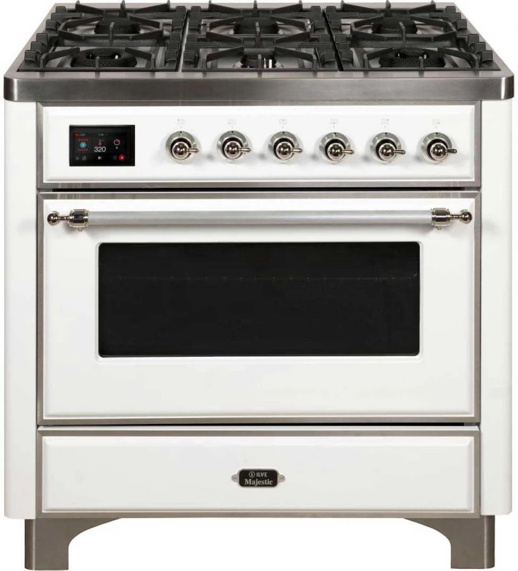 Majestic II Series 36" Dual Fuel Natural Gas Freestanding Range UM096DNS3WHC