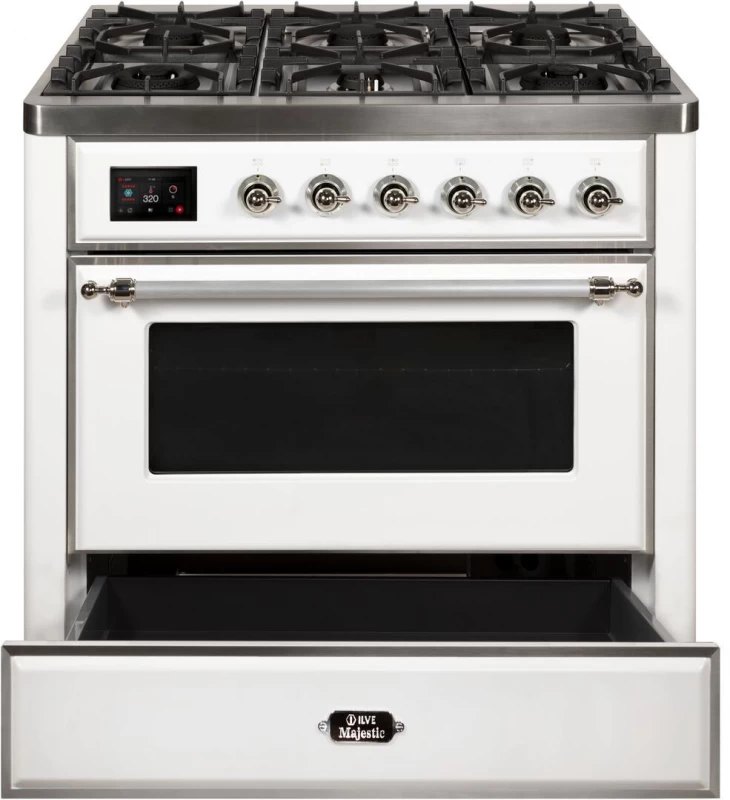 Majestic II Series 36" Dual Fuel Natural Gas Freestanding Range UM096DNS3WHC