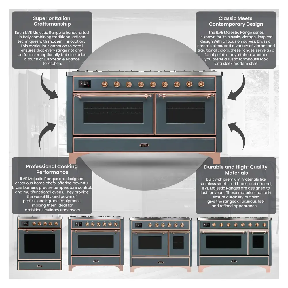 Majestic II Series 36" Dual Fuel Natural Gas Freestanding Range UM09FDNS3AWP