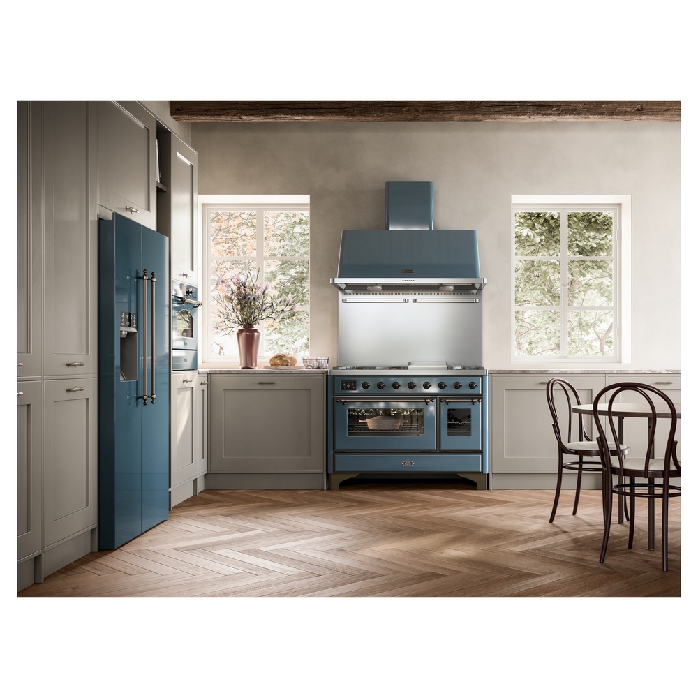 Majestic II Series 48 inch Freestanding Dual Fuel Range with Natural Gas, 8 Sealed Brass Burners, Double Ovens, 5.02 cu. ft. Total Oven Capacity, Griddle, Convection Oven, Continuous Grates,  UM12FDNS3BGB