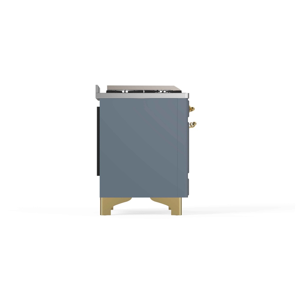 Majestic II Series 48 inch Freestanding Dual Fuel Range with Natural Gas, 8 Sealed Brass Burners, Double Ovens, 5.02 cu. ft. Total Oven Capacity, Griddle, Convection Oven, Continuous Grates,  UM12FDNS3BGG