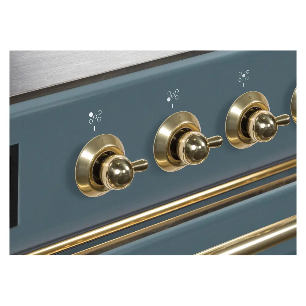 Majestic II Series 48 inch Freestanding Dual Fuel Range with Natural Gas, 8 Sealed Brass Burners, Double Ovens, 5.02 cu. ft. Total Oven Capacity, Griddle, Convection Oven, Continuous Grates,  UM12FDNS3BGG