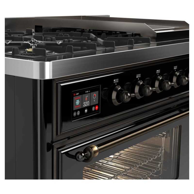 Majestic II Series 48" Dual Fuel Natural Gas Freestanding Range UM12FDNS3BKB