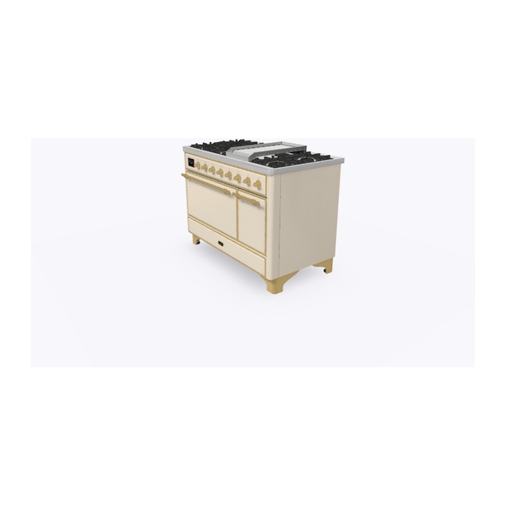 Majestic II Series 48 inch Freestanding Dual Fuel Range with Natural Gas, 8 Sealed Brass Burners, Double Ovens, 5.02 cu. ft. Total Oven Capacity, Griddle, Convection Oven, Continuous Grates, UM12FDQNS3AWG