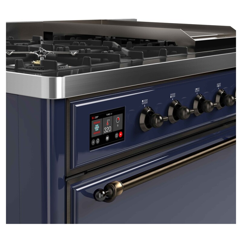 Majestic II Series 48" Dual Fuel Natural Gas Freestanding Range UM12FDQNS3MBB