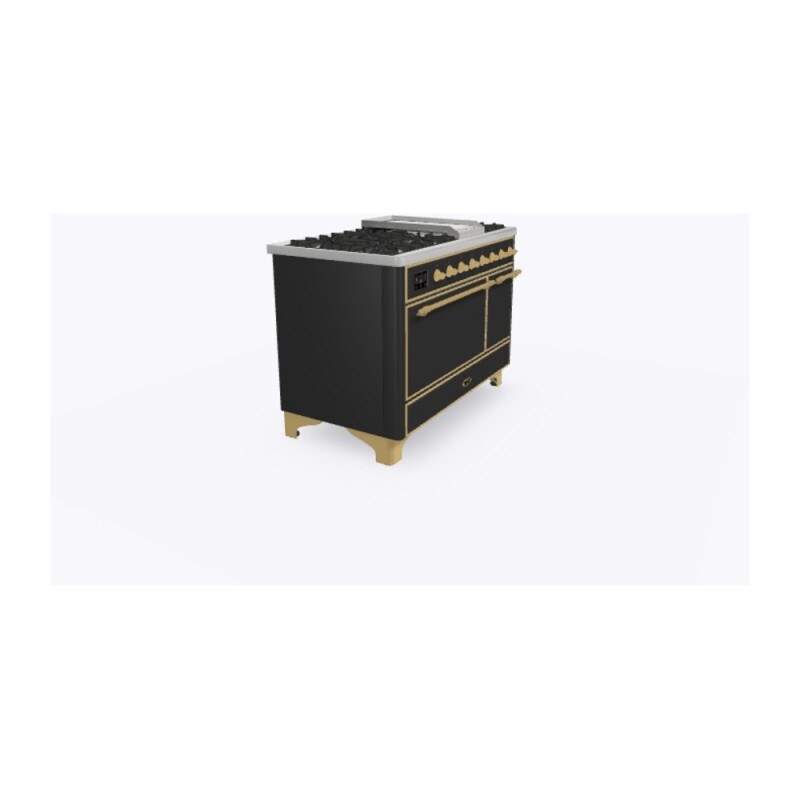 Majestic II Series 48 inch Freestanding Dual Fuel Range with Natural Gas, 8 Sealed Brass Burners, Double Ovens, 5.02 cu. ft. Total Oven Capacity, Griddle, Convection Oven, Continuous Grates,  UM12FDQNS3MGG
