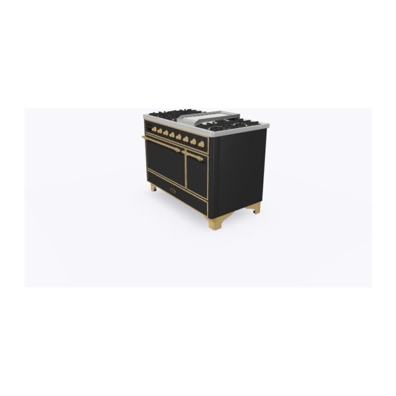 Majestic II Series 48 inch Freestanding Dual Fuel Range with Natural Gas, 8 Sealed Brass Burners, Double Ovens, 5.02 cu. ft. Total Oven Capacity, Griddle, Convection Oven, Continuous Grates,  UM12FDQNS3MGG
