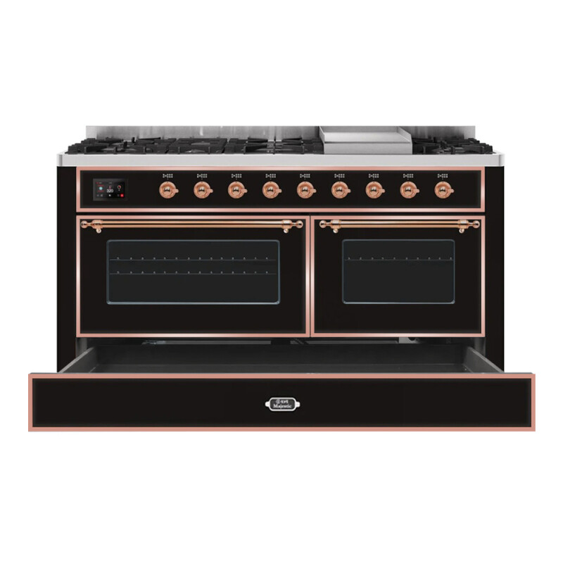 Majestic II Series 60" Dual Fuel Natural Gas Freestanding Range UM15FDNS3BKP