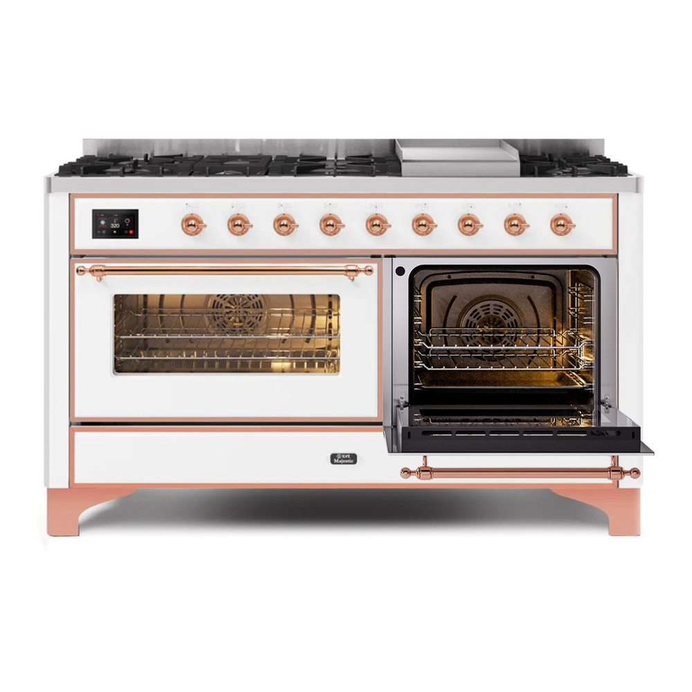 Majestic II Series 60" Dual Fuel Natural Gas Freestanding Range UM15FDNS3WHP