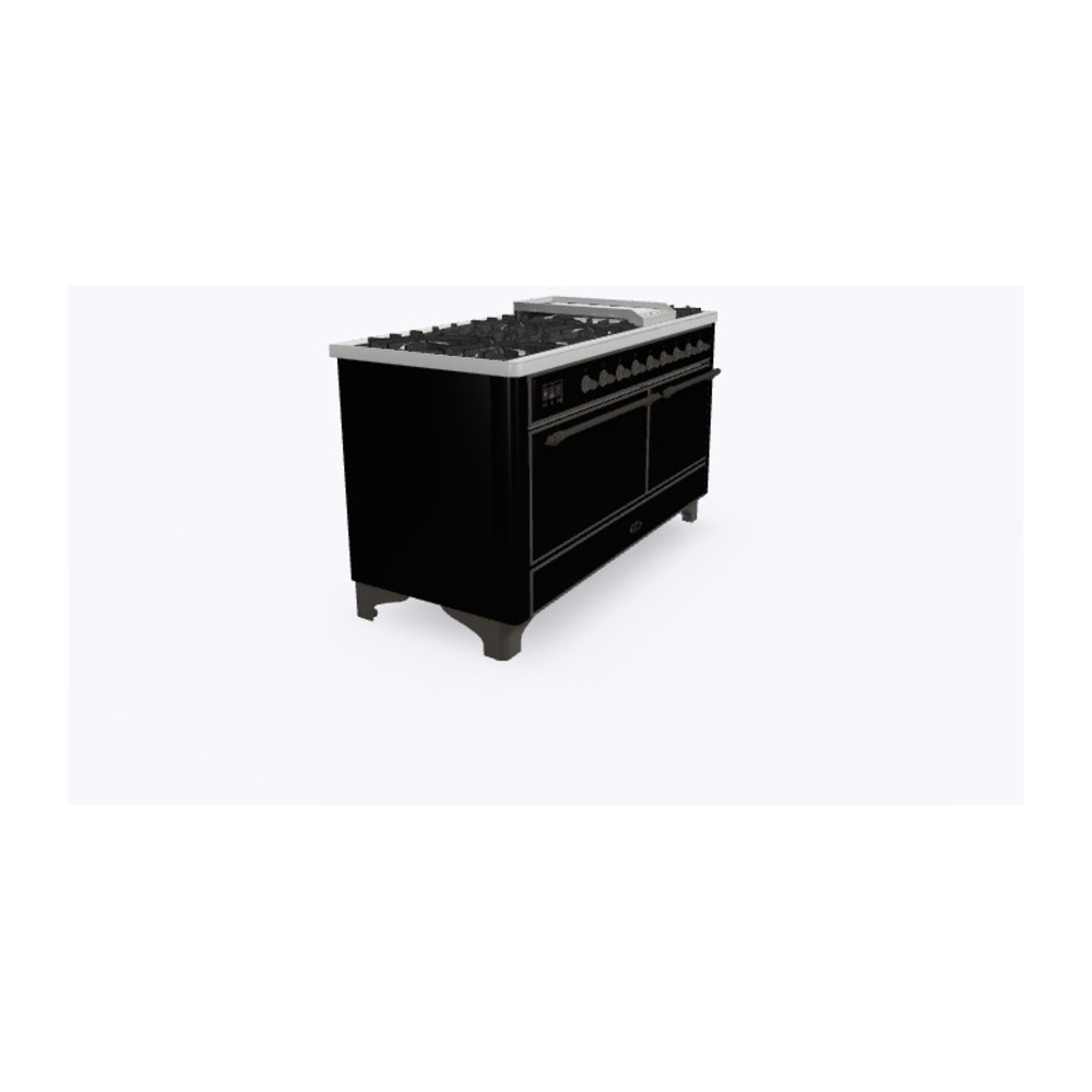 Majestic II Series 60" Dual Fuel Natural Gas Freestanding Range UM15FDQNS3BKB