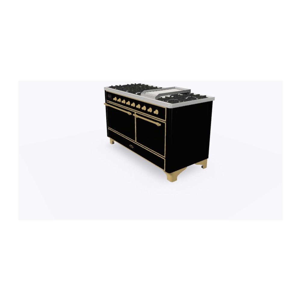 Majestic II Series 60" Dual Fuel Natural Gas Freestanding Range UM15FDQNS3BKG