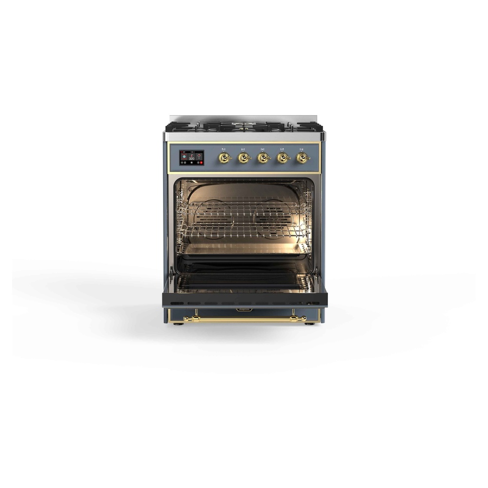 Majestic II Series 30 inch Freestanding Dual Fuel Range with Liquid Propane, 5 Sealed Brass Burners, 4 cu. ft. Total Oven Capacity, Convection Oven, Continuous Grates, Viewing Window, Storage UM30DNE3BGGLP